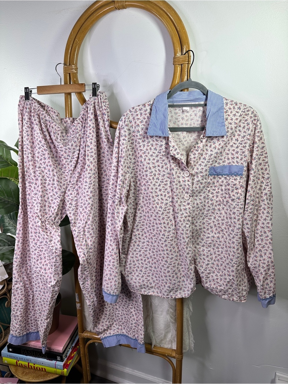 Vintage Victoria Secret Pink Floral Pajamas sz XL